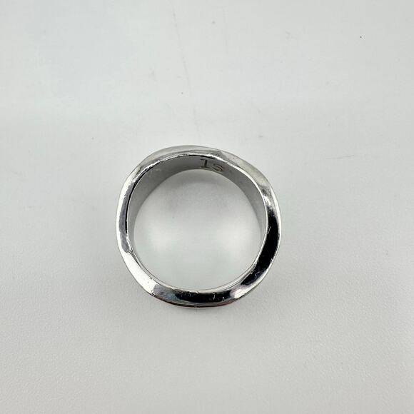 Lia Sophia Capricious Modern Minimalist Organic Wavy Silver Tone Size 7.5 Ring - Picture 2 of 3